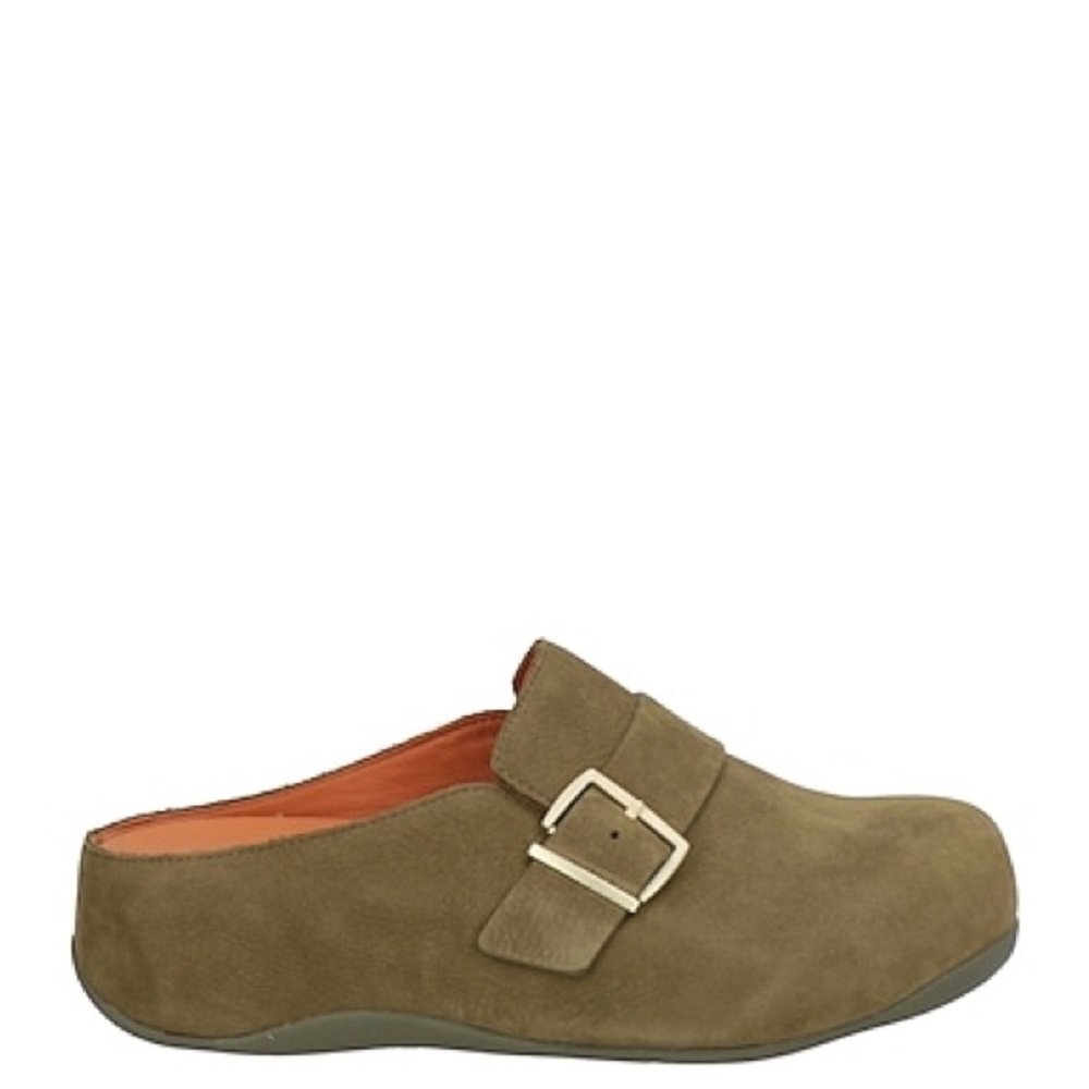 FitFlop Shuv Buckle Clogs -olive green